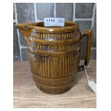 VINTAGE GLAZED POTTERY PITCHER, POSSIBLY UNSIGNED MCCOY