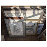 ALL ART (MOSTLY SIGNED) IN FLOOR AREA BELOW CHAIR RAIL MARKED 1027 INCLUDING MULTIPLE SIGNED AND NUMBERED STAN STRICKLAND PRINTS