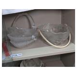 FORMAL GLASS BASKETS ON SHELF SECTION MARKED 1628