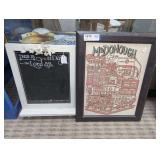 FRAMED MCDONOUGH, GEORGIA PICTURE AND THIS IS THE DAY THE LORD HAS MADE KITCHEN BLACKBOARD