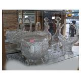 DECORATIVE VINTAGE FORMAL GLASS ON SHELF SECTION MARKED 1139