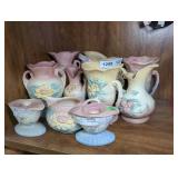 VINTAGE HULL POTTERY, 10 PIECES