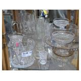 DECORATIVE VINTAGE FORMAL GLASS ON SHELF SECTION MARKED 1138