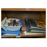 HUGE COLLECTION OF US POSTAL STAMPS, POKEMON CARDS, FOUNTAIN PENS, AND MORE ON SHELF MARKED 1453