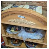 ALL COLLECTOR PLATES ON THREE SHELVES MARKED 1175 INCLUDING SNOW WHITE, NORMAN ROCKWELL, AND MORE