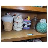COOKIE JARS ON SHELF MARKED 1565