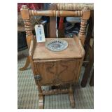 ANTIQUE SMOKING STAND WITH HUMIDOR CABINET