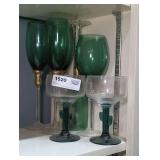 VINTAGE GREEN GLASS STEMS