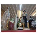 VINTAGE DECANTERS, GIANT NOVELTY GLASS COCA-COLA BOTTLE, AND VINTAGE CERAMIC PITCHER