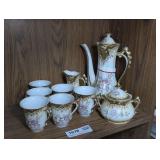 ANTIQUE HAND-PAINTED FINE CHINA TEA SET