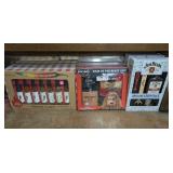 UNOPENED HOT SAUCE AND GRILLING ACCESSORIES, SIX BOXES TOTAL