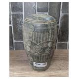 HEAVY PRIMITIVE STYLE STONEWARE VASE