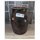 ANTIQUE POTTERY CROCK JAR, APPROXIMATELY 1 GALLON