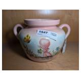 VINTAGE HAND-PAINTED MCCOY DOUBLE-HANDLED VASE / PLANTER