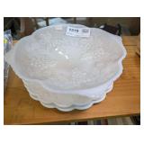 VINTAGE MILK GLASS, THREE PIECES