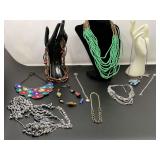 Rhinestone and beaded ladies fashion estate necklaces, 10 piece pieces, see pictures for details.