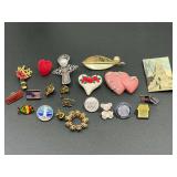 Fashion estate jewelry, lapel pins and brooches, see pictures for details.