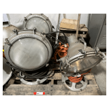 B1...Pallet lot, includes vintage Crouse-Hinds aluminum spotlights, extension cords with reels, trailer tires, and more. See pictures for details.