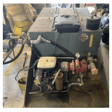 Skid-mounted 'Defender' fire pump unit with poly tank, motor appears to be locked up, see pictures for details.