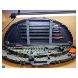 PSE COMPOUND BOW WITH CASE AND ARROWS
