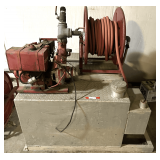 B1...Skid-mounted fire pump and hose reel unit, working condition unknown, see pictures for details.