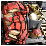 B1...Pallet lot to include lifejackets, hard hats, and more. See pictures for details.