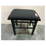 Upholstered metal/wrought iron stool, see pictures for details.