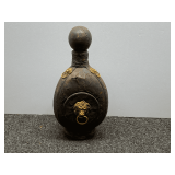 Vintage leather bound decanter, leather is cracking, see pictures for details.