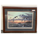 Terry Doughty 'In The Fast Lane-Canvasbacks' Framed Print