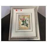 Ornately framed floral art print, see pictures for details.
