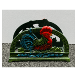 Chicken themed cast-iron napkin holder, see pictures for details.