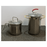 Kitchenware to include Norpro Krona stainless steel multi-pot with straining lid, also includes a Command Performance multi pot with basket and straining lid, see pictures for details.