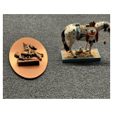 “End of the Trail' wall plaque, also includes a numbered “The Trail of Painted Ponies” sculpture, see pictures for details.