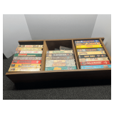 VHS assortment with custom storage box, see pictures for details.