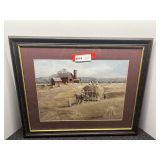 Framed and matted print by Ann Mount of farm life, see pictures for details.