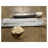 Awning cover, with metal frame, connectors, and tarp. Please inspect, no guarantee all parts are there, see pictures for details.