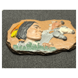 Ceramic Native American wall hanging, see pictures for details.