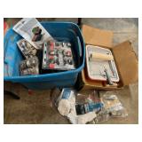 Mystery lot of assorted household items to include painting supplies, door hardware, and more. See pictures for details.