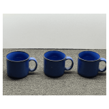 Blue speckled stoneware mugs, see pictures for details.