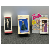 Hallmark Keepsake ornaments, collectors series, set of two, also includes a Barbie keychain, comes in original box, see pictures for details.