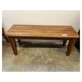 Rectangular wooden bench/table, surface does have wear, see pictures for details.