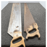 Two Assorted Hand Saws with Wooden Handles
