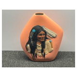 Ceramic Native American vase, see pictures for details.