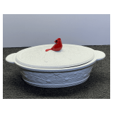 Temptations “Nostalgic Holly Berry” oval casserole dish with lid, see pictures for details.