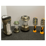 Flashlight/lantern assortment, five pieces, see pictures for details.