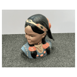 Ceramic native American bust, see pictures for details.