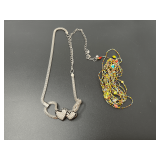 Necklace Assortment Including Heart Pendant and Beaded Strand