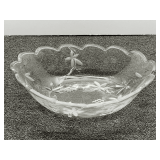 Lovely oval centerpiece bowl with scalloped edges, believed to be Mikasa “Garden Terrace” come see pictures for details.