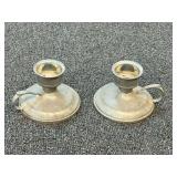 Vintage pewter candlestick holders, set of two, see pictures for details.