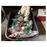 Tub of assorted Christmas decor, see pictures for details.